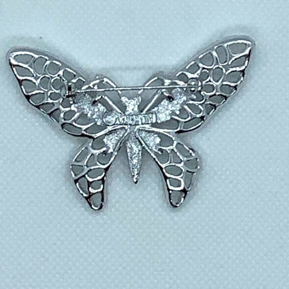 Signed Sarah Coventry Silver Tone Vintage Butterfly Brooch - Picture 4 of 5